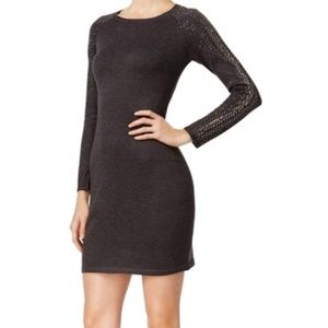 NEW Calvin Klein Studded Ribbed Trim Sweaterdress